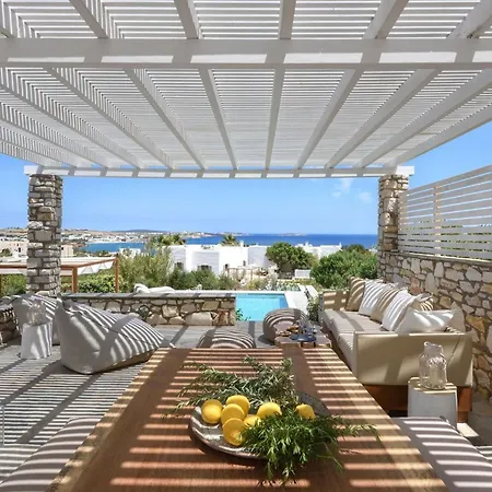 Executive Paros 4 Bedrooms Island Spirit Amazing Sea Views&private Pool Ampelas Villa